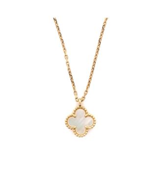 Sweet Alhambra Pendant Necklace 18K Gold and Mother of Pearl, 15 - 15.75"