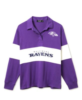  Women's NFL Baltimore Ravens Rugby Long Sleeve Sweater