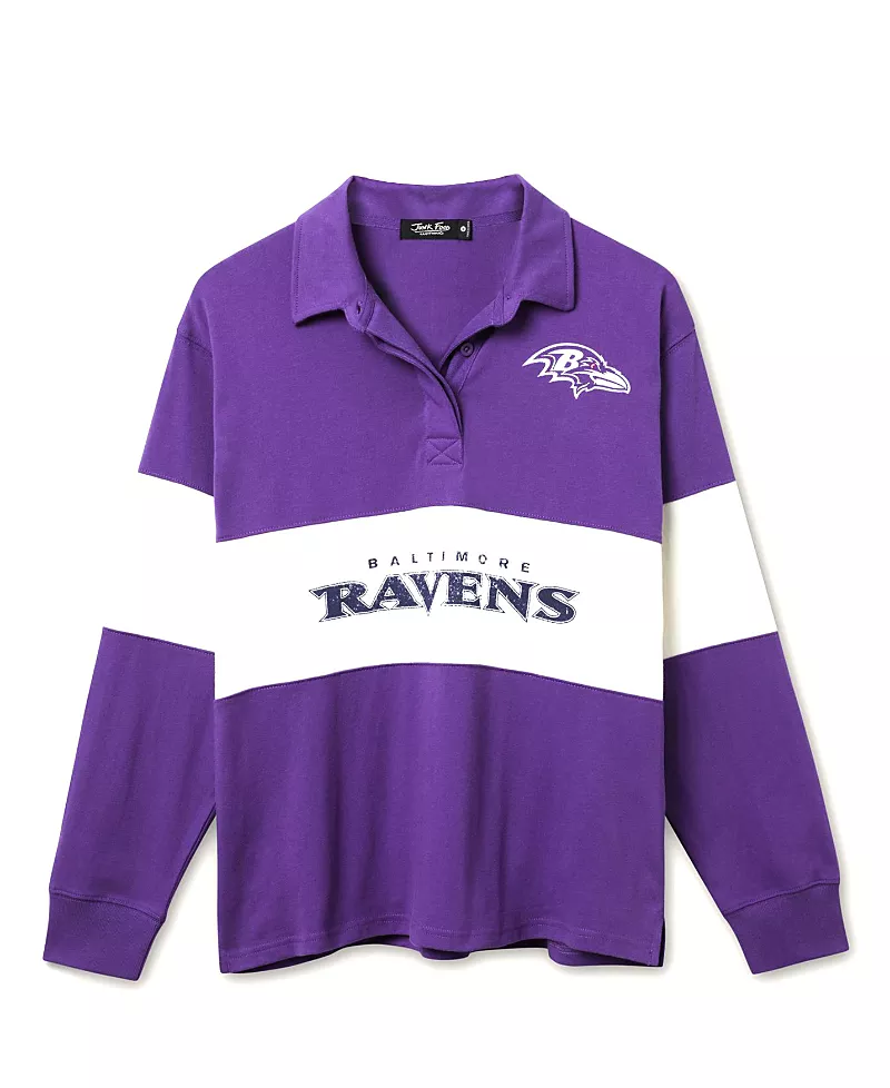 Junk Food Clothing Women's Nfl Baltimore Ravens Rugby Long Sleeve Sweater