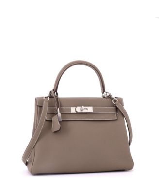 Kelly 28 Handbag Grey Togo with Palladium Hardware