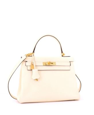 Kelly 28 Handbag Light Togo with Gold Hardware