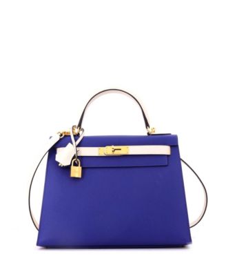 Kelly 28 Handbag Bicolor Epsom with Gold Hardware