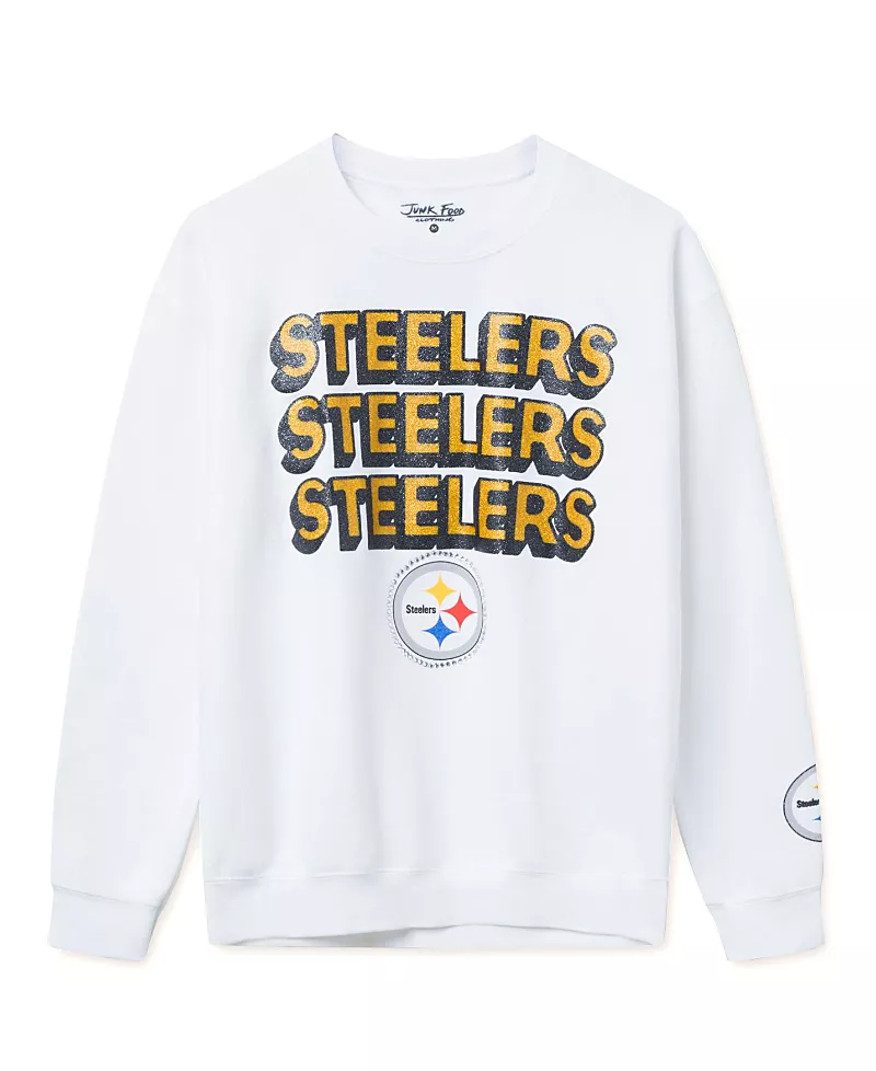 Junk Food Clothing Unisex Nfl Pittsburgh Steelers Repeat Bling Flea Market Crew Fleece