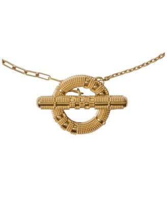  Check Granulation T-Bar Necklace