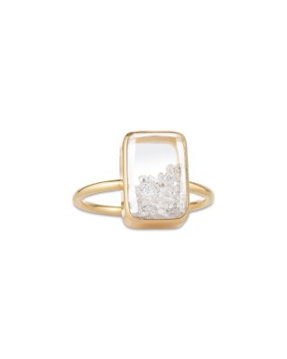 18K Yellow Gold Diamond Petite Shaker Ring