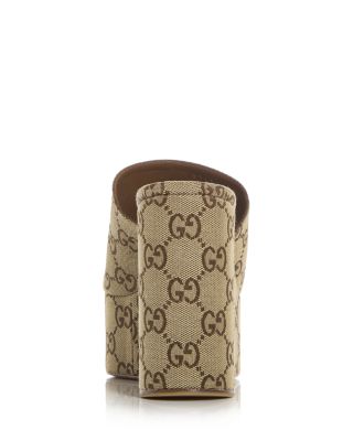 Women's GG Horsebit Platform Wedge Sandals