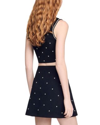 Rhinestone Embroidered Skirt