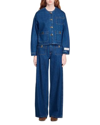 Collarless Denim Jacket