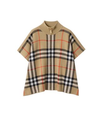 Girls' Reversible Check Wool Cape - Little Kid, Big Kid
