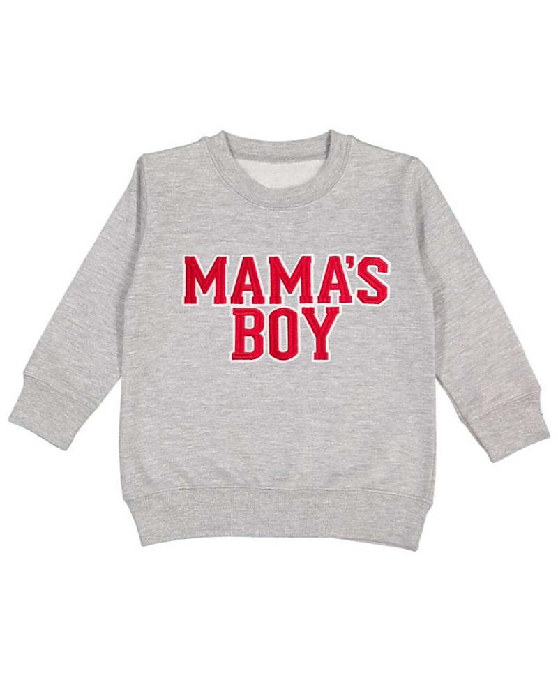 Sweet Wink Boys' Mama's Boy Varsity Patch Valentine's Day Sweatshirt - Baby, Little Kid, Big Kid