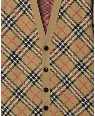  Check Cotton Wool Cardigan