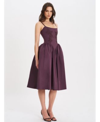 Oakleigh Cotton Lace-up Back Midi Dress