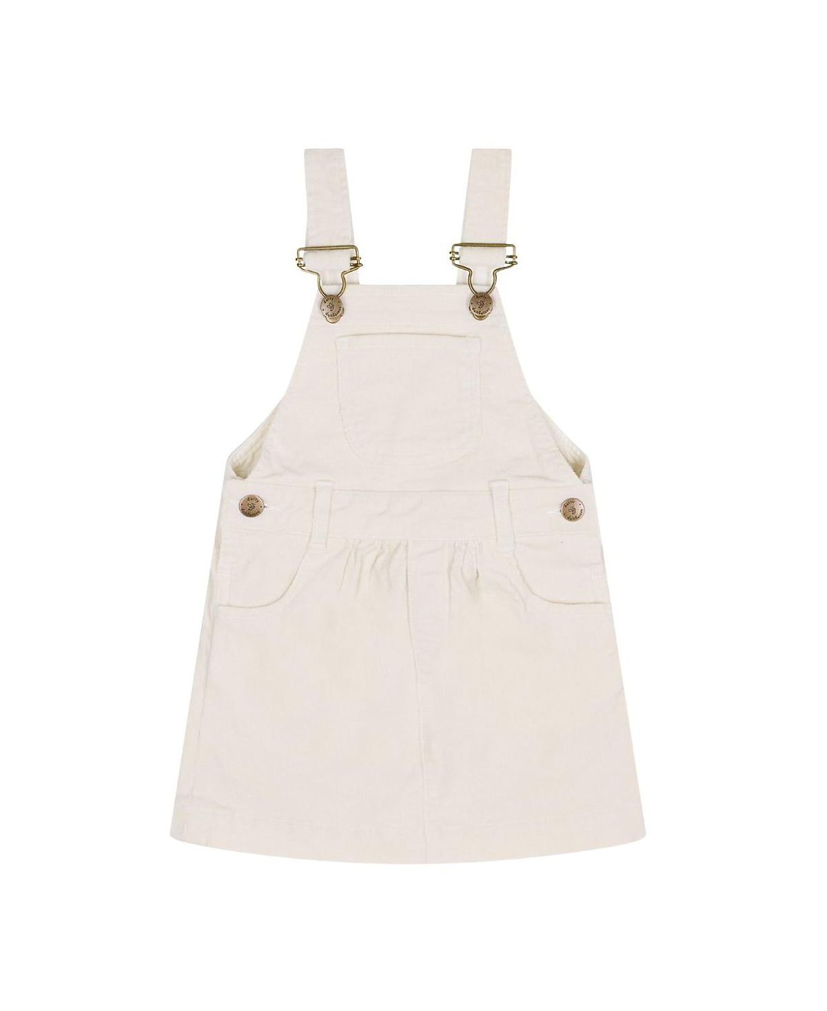 Dotty Dungarees Girls' Custard Corduroy Overall Dress - Baby, Little Kid