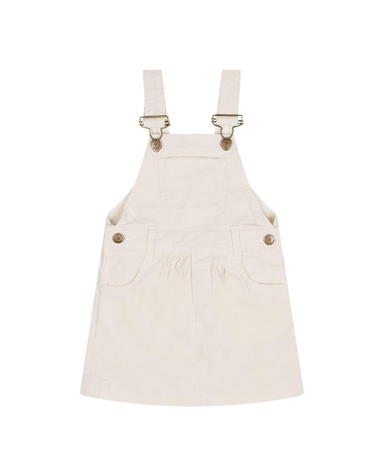 Dotty Dungarees Girls' Custard Corduroy Overall Dress - Baby, Little Kid
