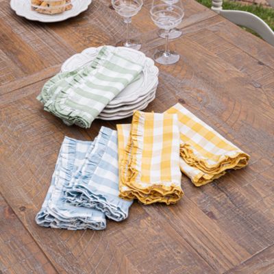 Gingham Ruffle Napkins, Set of 4