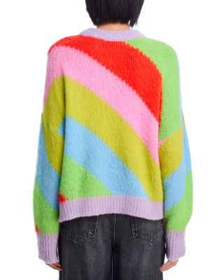 Color Blocked Crewneck Sweater