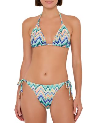 Topical Chevron Triangle Bikini Top