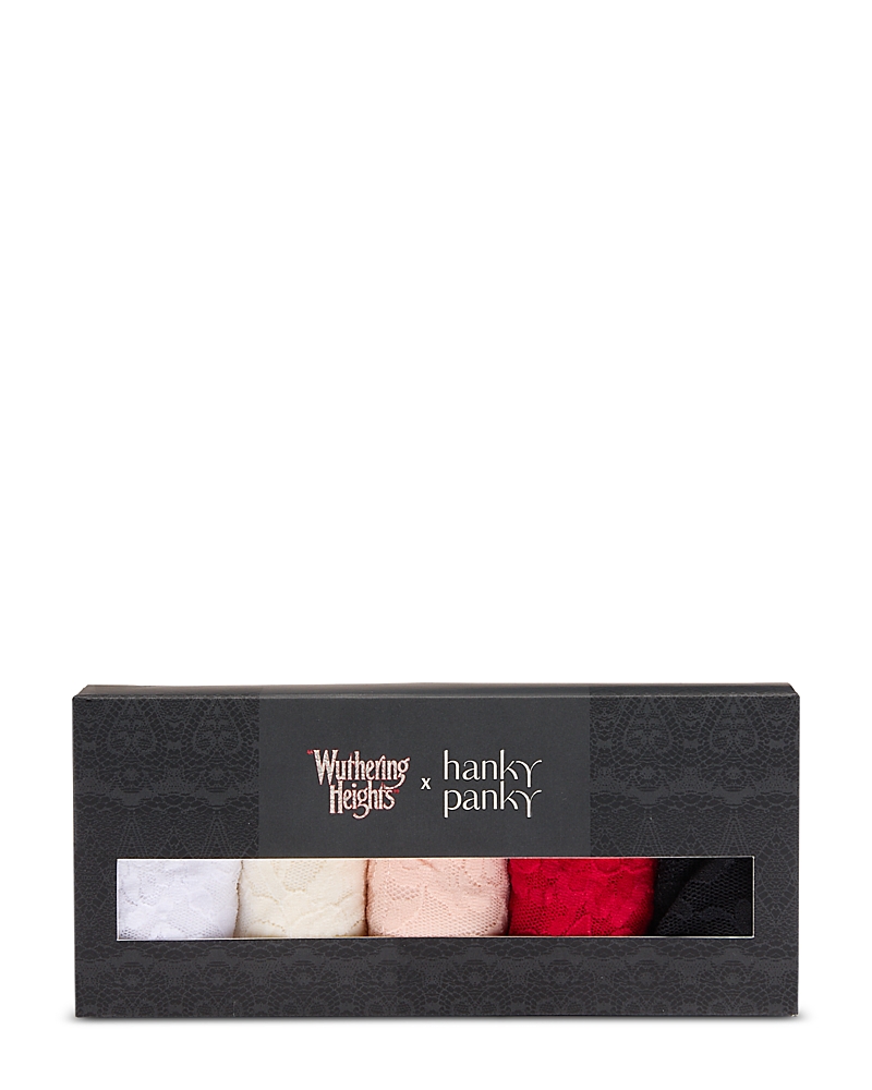 Hanky Panky x Wuthering Heights Signature Lace Low Rise Thongs, Set of 5 · One Size