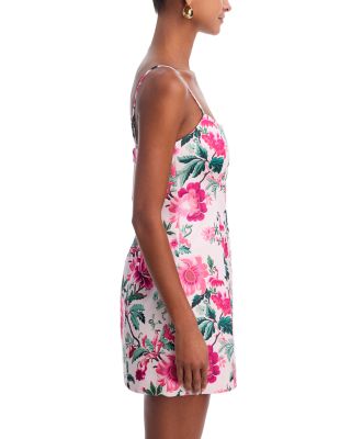 Christa York Satin Floral Mini Dress