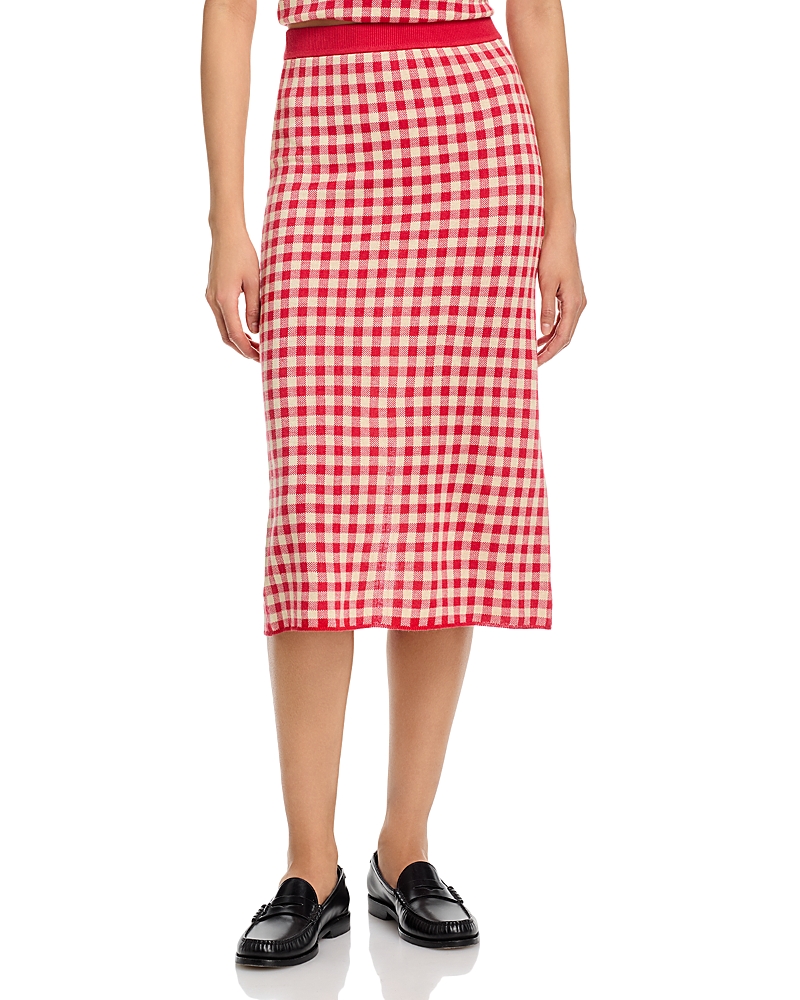 Guest in Residence Cashmere Gingham Skirt