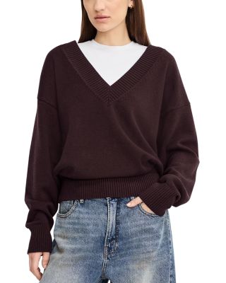 Deep V Knit Sweater