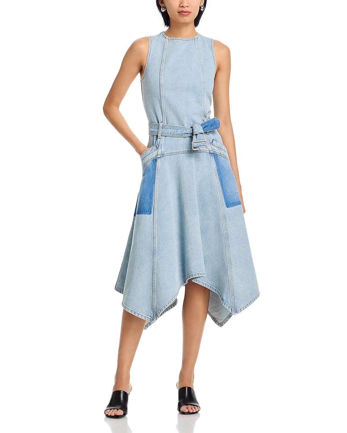 3.1 Phillip Lim Ghost Pocket Belted Sleeveless Midi Dress