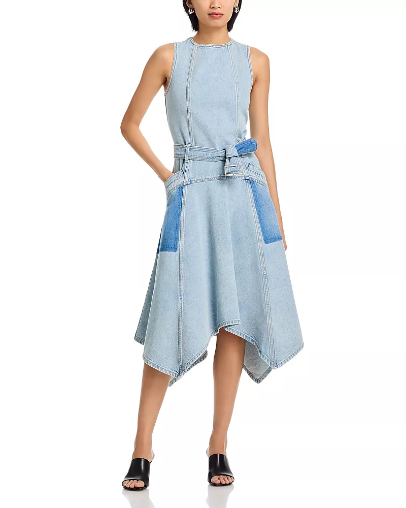3.1 Phillip Lim Ghost Pocket Belted Sleeveless Midi Dress