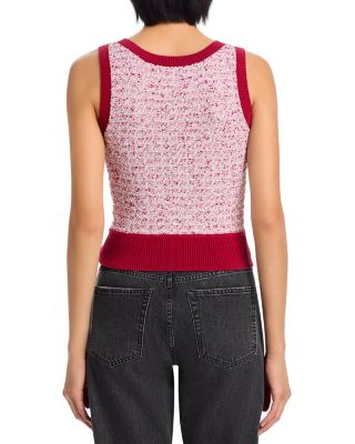 Boucl&eacute; Tweed Scoop Neck Tank