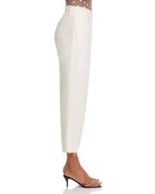 Wanda High Rise Crop Wide Leg Jeans in Light Ecru