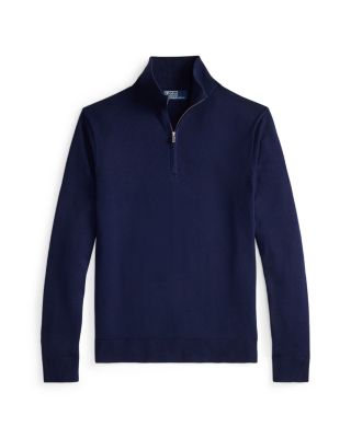 Cotton Quarter Zip Mockneck Sweater