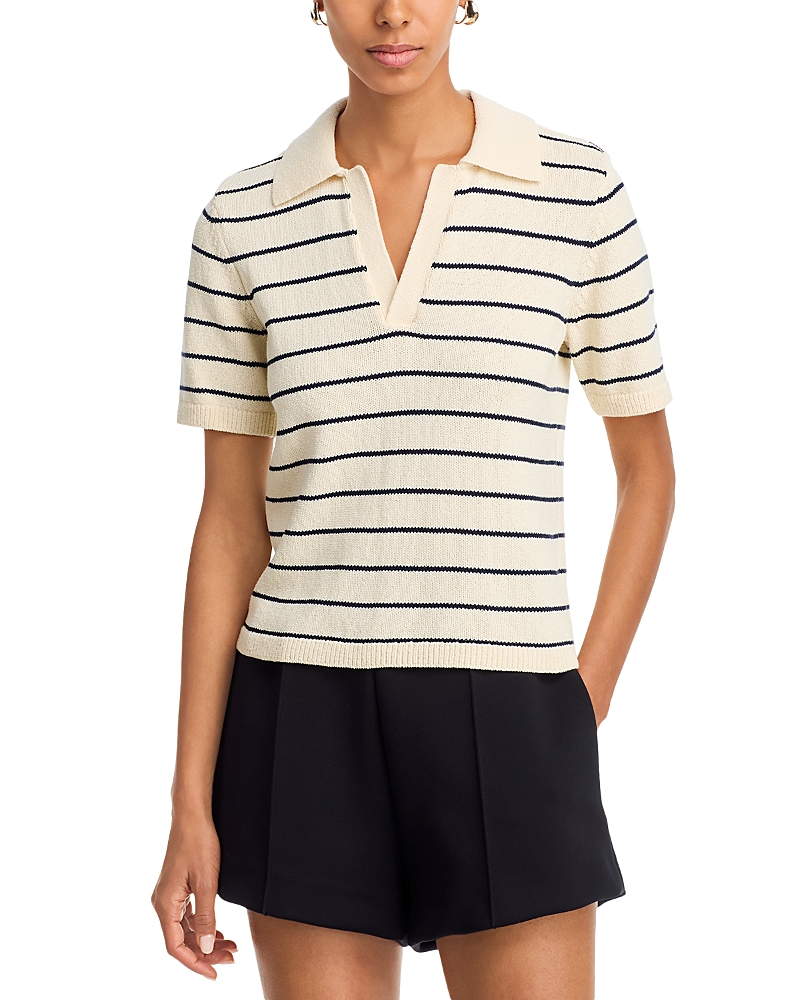 Frame The Striped Easy Polo In Multi