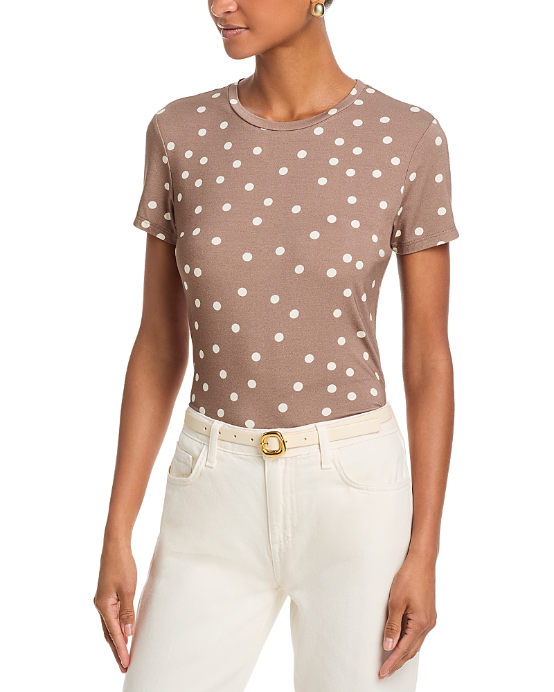 L'Agence Ressi Crewneck Polka Dot Print Tee