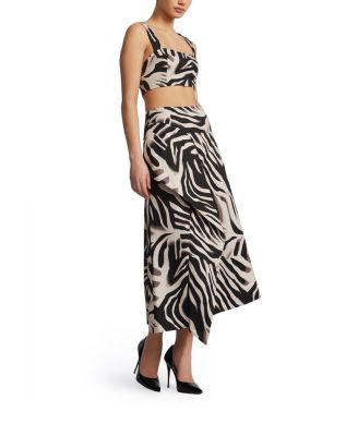 Printed Side Panel Midi Skirt