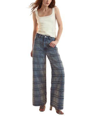  Tribeca Faux Leather Combo Top