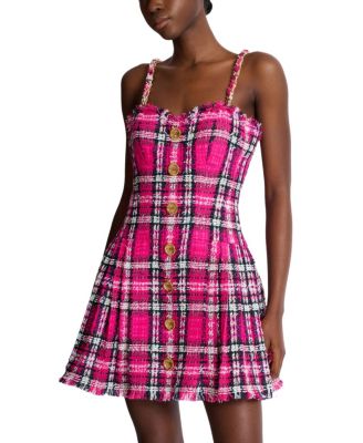 Plaid Dress with Chain Straps
