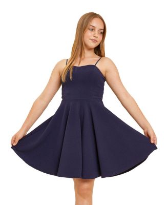  Girls' Fit and Flare Stretch Dress in Longer Length - Big Kid