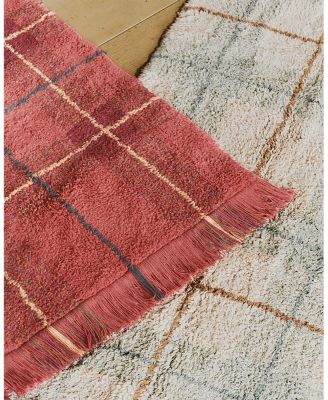 Lorena Canals Wouf Wouf Washable Rug Tartan Vintage Red 2'11"x3'11" Area Rug