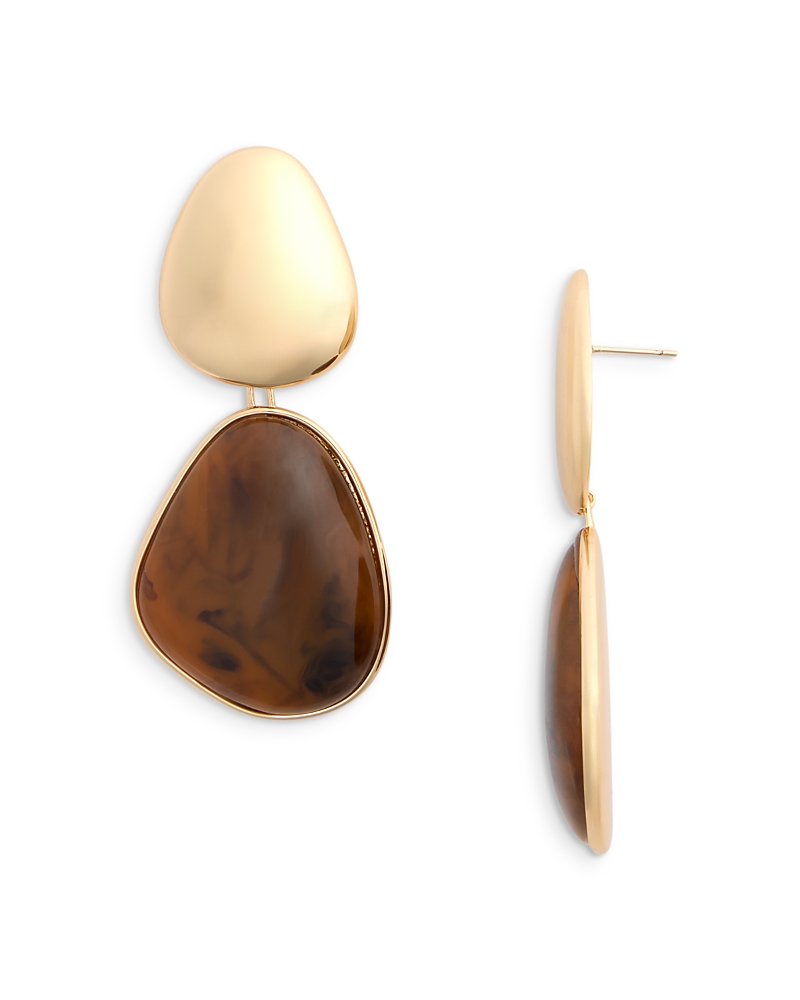 Self-Portrait Tiger Eye Look Resin Tiered Drop Earrings