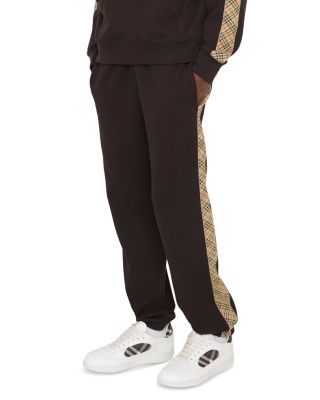 Slim Fit Check Trim Cotton Joggers