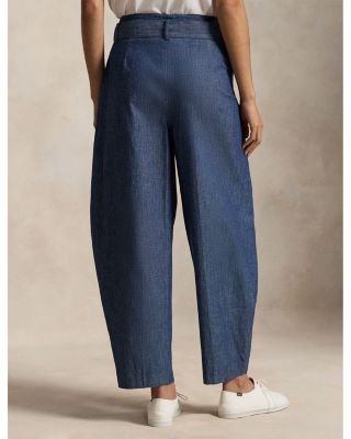 Chambray Tapered Wrap Pants