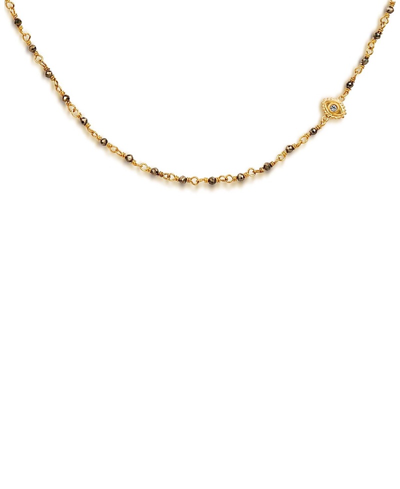 Karma and Luck Boundless Optimism - Pyrite Evil Eye Charm Necklace