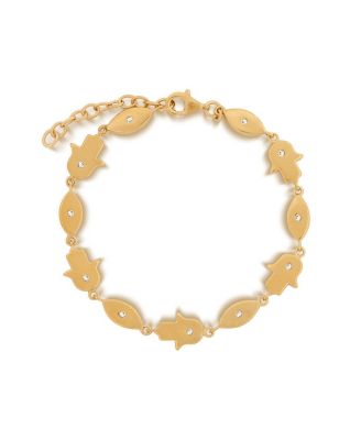  Illuminated Paths Evil Eye & Hamsa Gold Bracelet