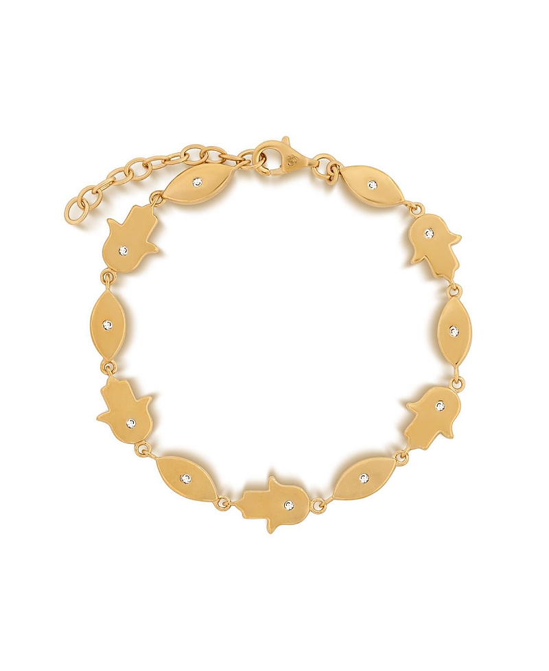 Karma and Luck Illuminated Paths Evil Eye & Hamsa Gold Bracelet