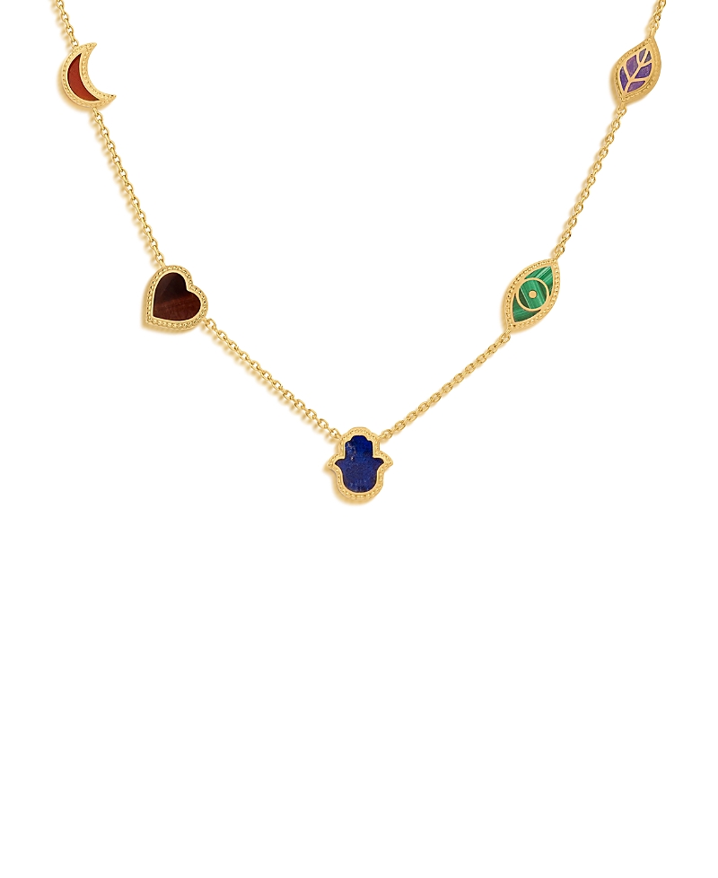 Karma and Luck Sublime Beauty Multi Symbol Multi Stone Necklace