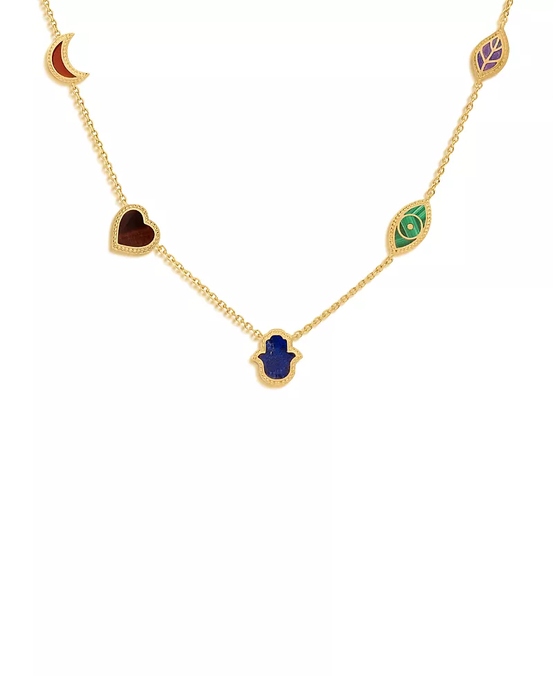 Karma and Luck Sublime Beauty Multi Symbol Multi Stone Necklace