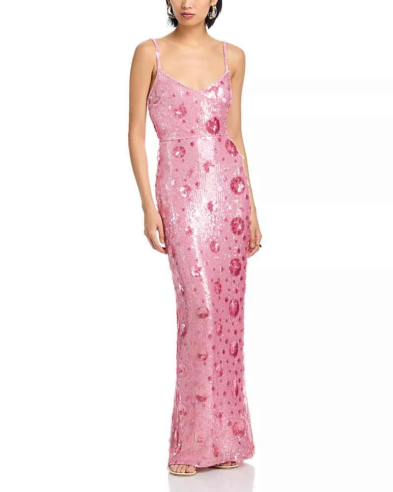 L'Agence Karma Sequin Maxi Dress