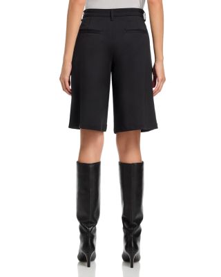 Akasha High Rise Pleated Bermuda Shorts