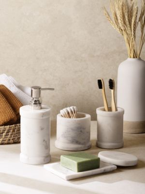  Duval Marble Bath Accessories, Set of 4