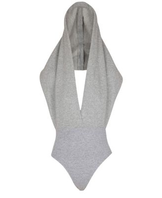 Draped Bodysuit With Hood