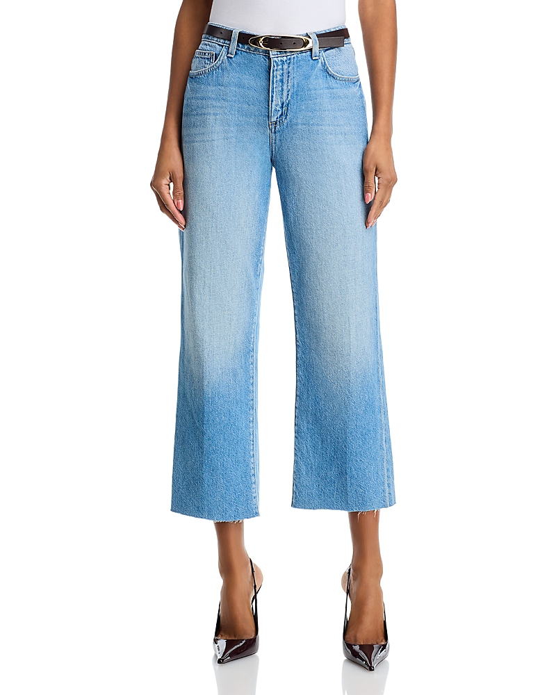 L'Agence Wanda Mid Rise Cropped Wide Leg Jeans in Anaheim